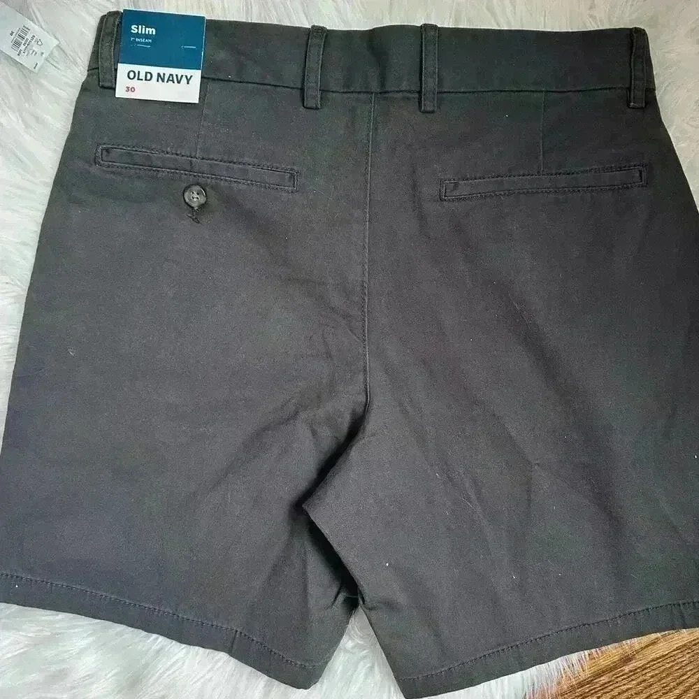 Old Navy Gray Slim Built-In Flex Ultimate Chino Shorts 7 IN inseam NEW NWT - Picture 4 of 4